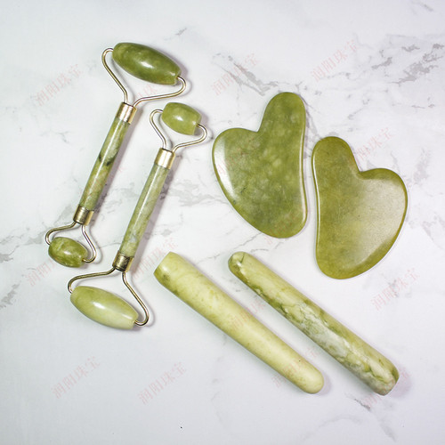 Runyangshi Donghai Natural Rose Crystal Xiu Jade Roller Massager Face Slimming Orbital Facial Beauty Jade Stick