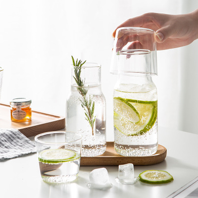 日式一人饮茶壶配单杯简约早餐杯果汁杯网红ins耐热玻璃杯杯子