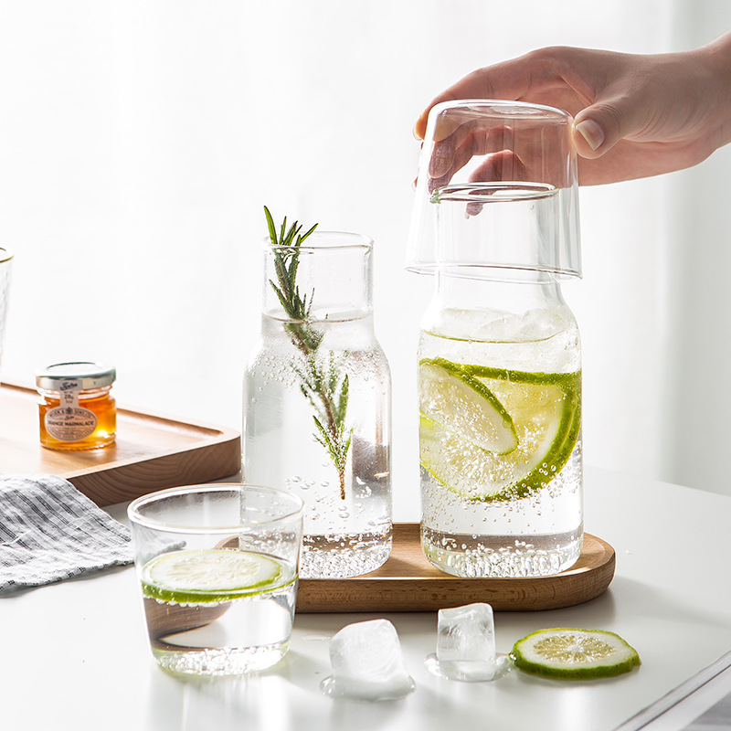 日式一人饮茶壶配单杯简约早餐杯果汁杯网红ins耐热玻璃杯杯子