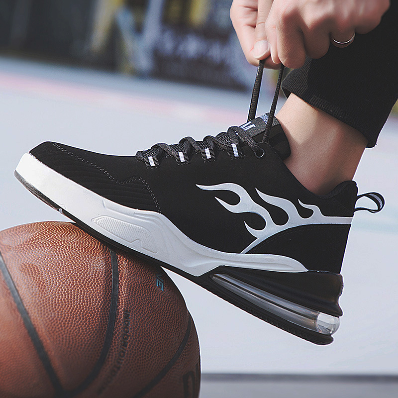 2018 new pattern Men's Shoes winter shoes shock absorption air cushion Korean Edition Trendy shoes student Versatile man motion Basketball shoes