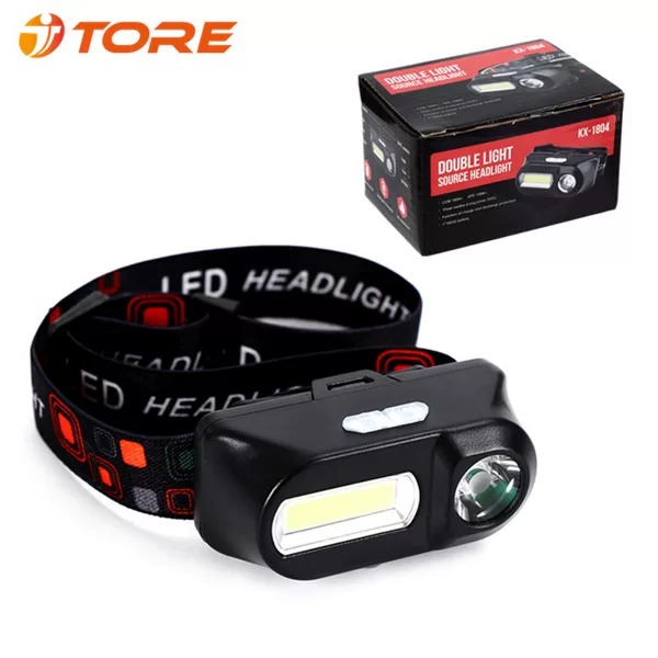 Multi-function USB interface charging headlight COB outdoor emergency headlight 18650 battery fishing light