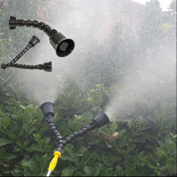 农用手动电动喷雾器配件单孔4孔竹节万向双头360度可活动塑料喷头