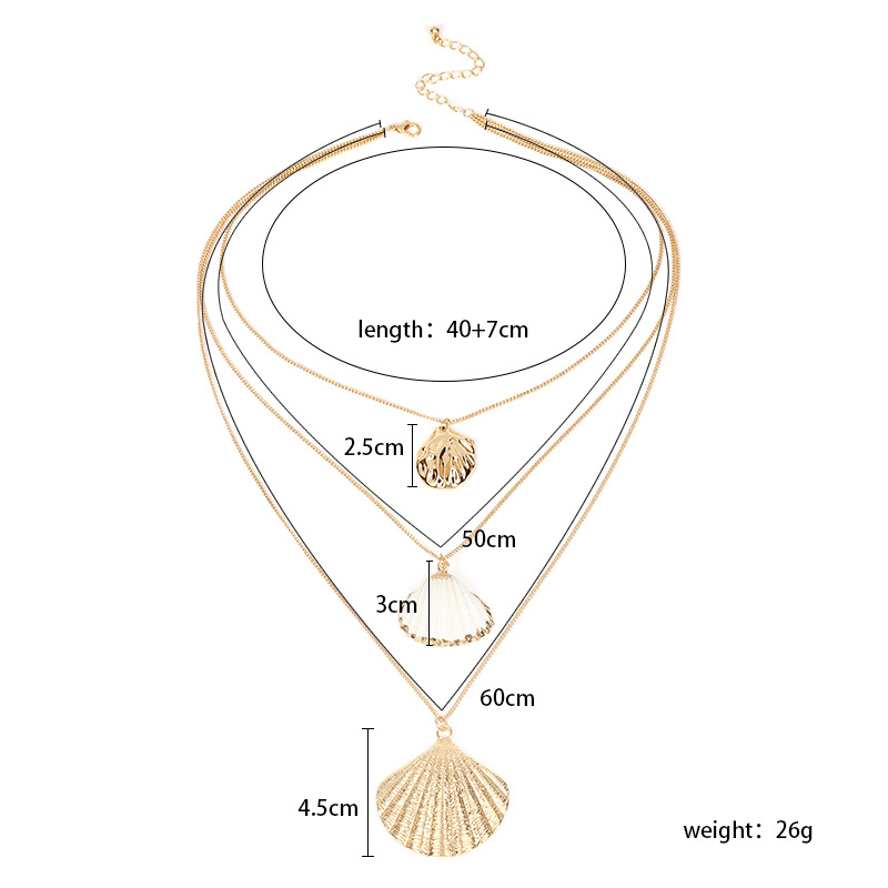 New Fashion Bohemian Style Natural Shell Gold Pendant Multi-layer Women's Necklace display picture 5