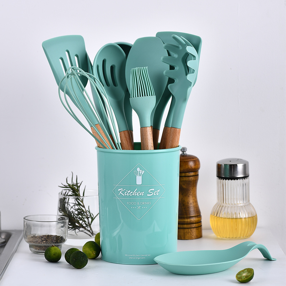 Cross-border green 12-piece silicone kit...