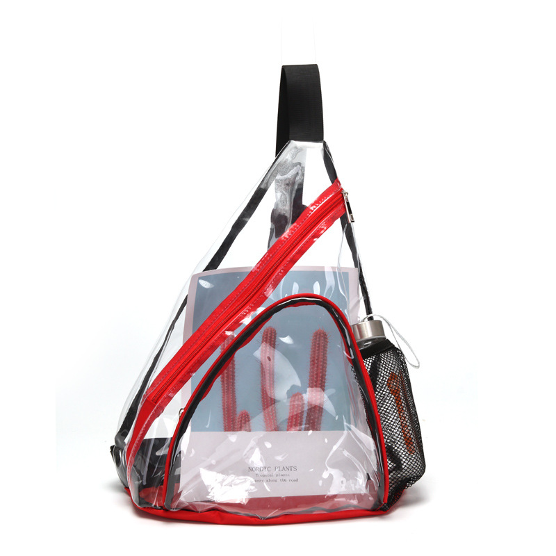 New transparent PVC waterproof diagonal Backpack Bag versatile leisure men's and women's chest bag sports travel single shoulder diagonal bag