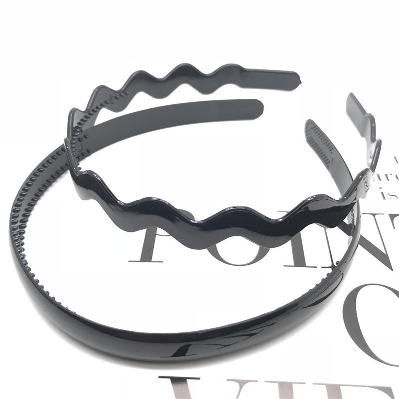 Plástico 1,2 brillante pintura negra Placa de luz onda diadema hebilla de cabeza un yuan dos yuanes tienda de accesorios de cabeza suministro