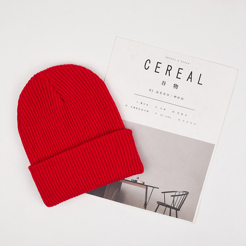 Korean style autumn and winter knitted hats new woolen hats men and women landlord hats yuppie baotou cold hat gangster melon skin hat trendy