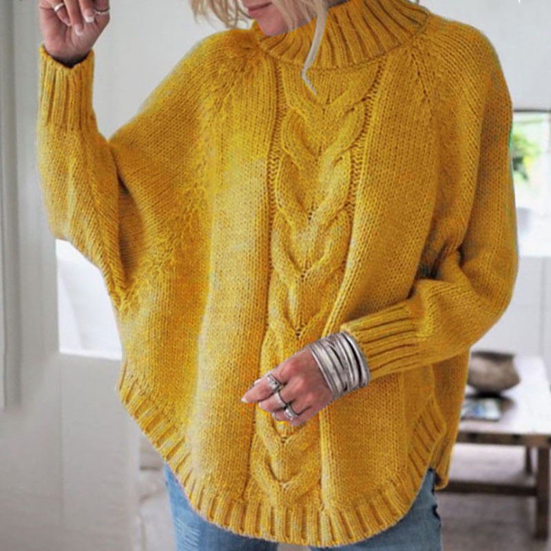 Suéter de punto con mangas de murciélago para mujer, popular en Amazon y eBay, éxito de ventas en otoño e invierno 2026, para comercio exterior.