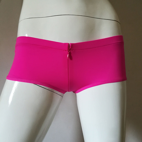 Ice silk women's sexy underwear, rabbit crotch zipper straight leg pants, sexy triangle pants, factory direct sales, one piece per order.