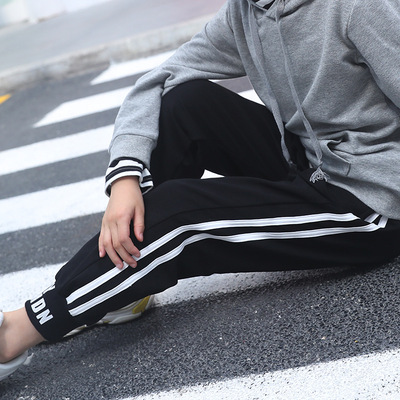 Boys and girls pants 2019 Spring new pattern Korean Edition CUHK letter trousers girl Autumn trousers wholesale