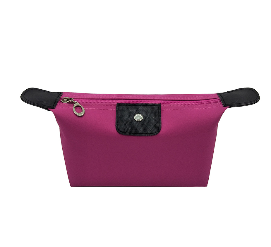 工厂跨境直供新款纯色饺子形化妆包防水旅行包可爱少女化妆收纳包