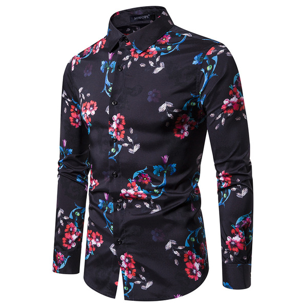 Men’s shirt with fashionable printing in Europe and America