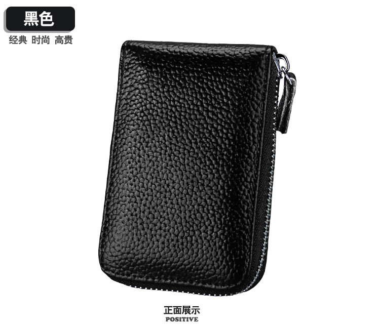 60g Weight Zipper Closure Type Business Occasion Genuine leather Material Solid Color Pattern Unisex Gender Coffee, Royal Blue, Orange, Dark Blue, Pink, Purple, Red, Green, Yellow, Black Color Unisex Solid Color Genuine Leather Coffee Royal Blue Orange Zipper Card Holders 19