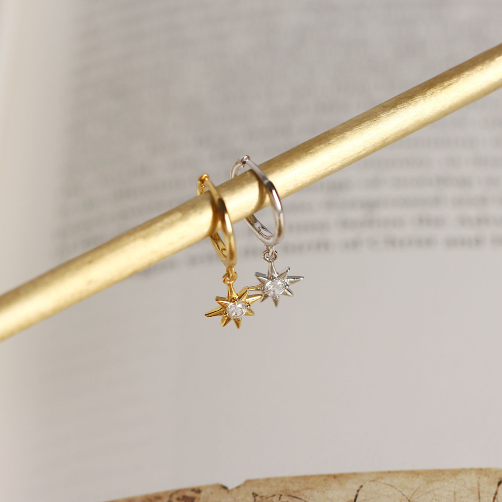 Star Pattern Star Gem Earrings Ear Studs