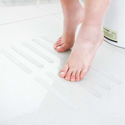 浴室浴缸透明防滑条楼梯台阶自粘式胶条淋浴瓷砖防水防滑贴5个装