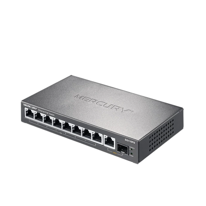 Mercury SG110PS Полный гигабитный Ethernet 8-портовый 9-портовый POE коммутатор маршрутизатор Symptimum Symptimable сеть разделение линии