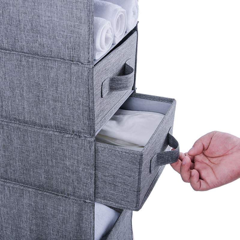 Bolsa colgante para guardar ropa interior, ropa de tela, almacenamiento colgante con múltiples compartimentos tipo cajón, almacenamiento tridimensional para dormitorio. image 5