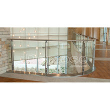 复式楼梯护栏 室内玻璃栏杆 楼梯露台家用钢化玻璃 不锈钢立柱安