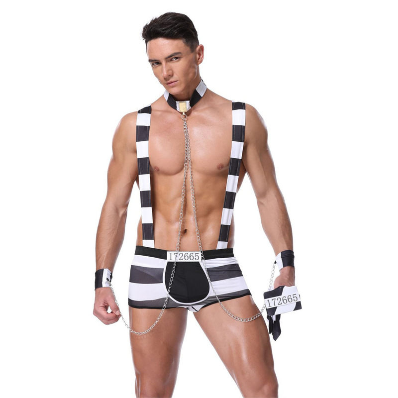Men's Personality Alternative Sex Uniform Club Bar Performance Clothing Sex Lingerie Men's Prisoner Performance Clothing Performance Clothing