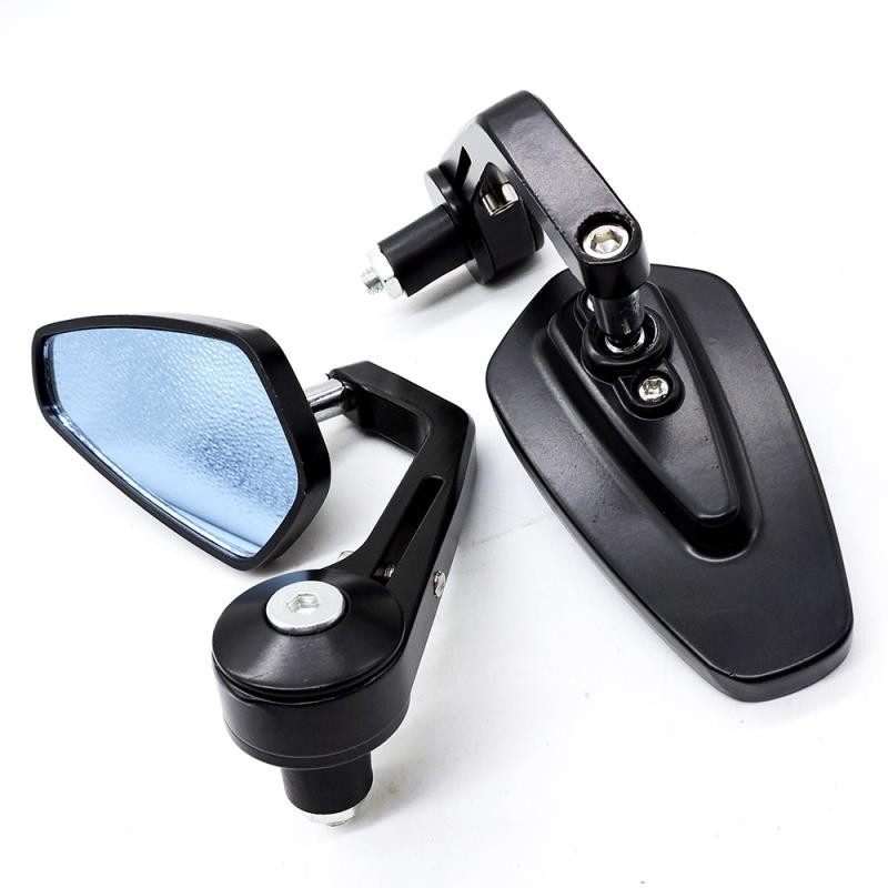Motorcycle modified handlebar rearview mirror electric car reflector universal personalized reversing auxiliary mirror anti-vertigo blue mirror