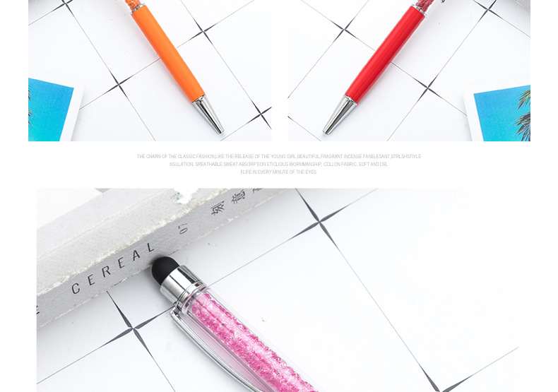 Rotary Ballpoint Pen Metal Crystal Touch Screen Gift Pen Capacitor Advertising Marker Metal Ball Point Pen Printable Logo display picture 2