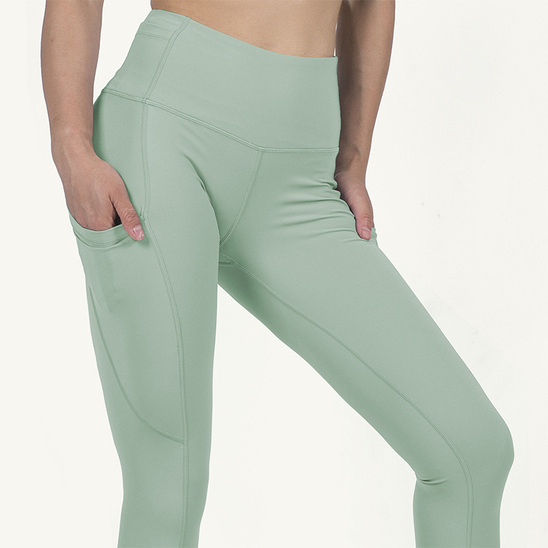 pantalones de yoga de fitness deportivos de doble cara de cintura alta NSLX30966