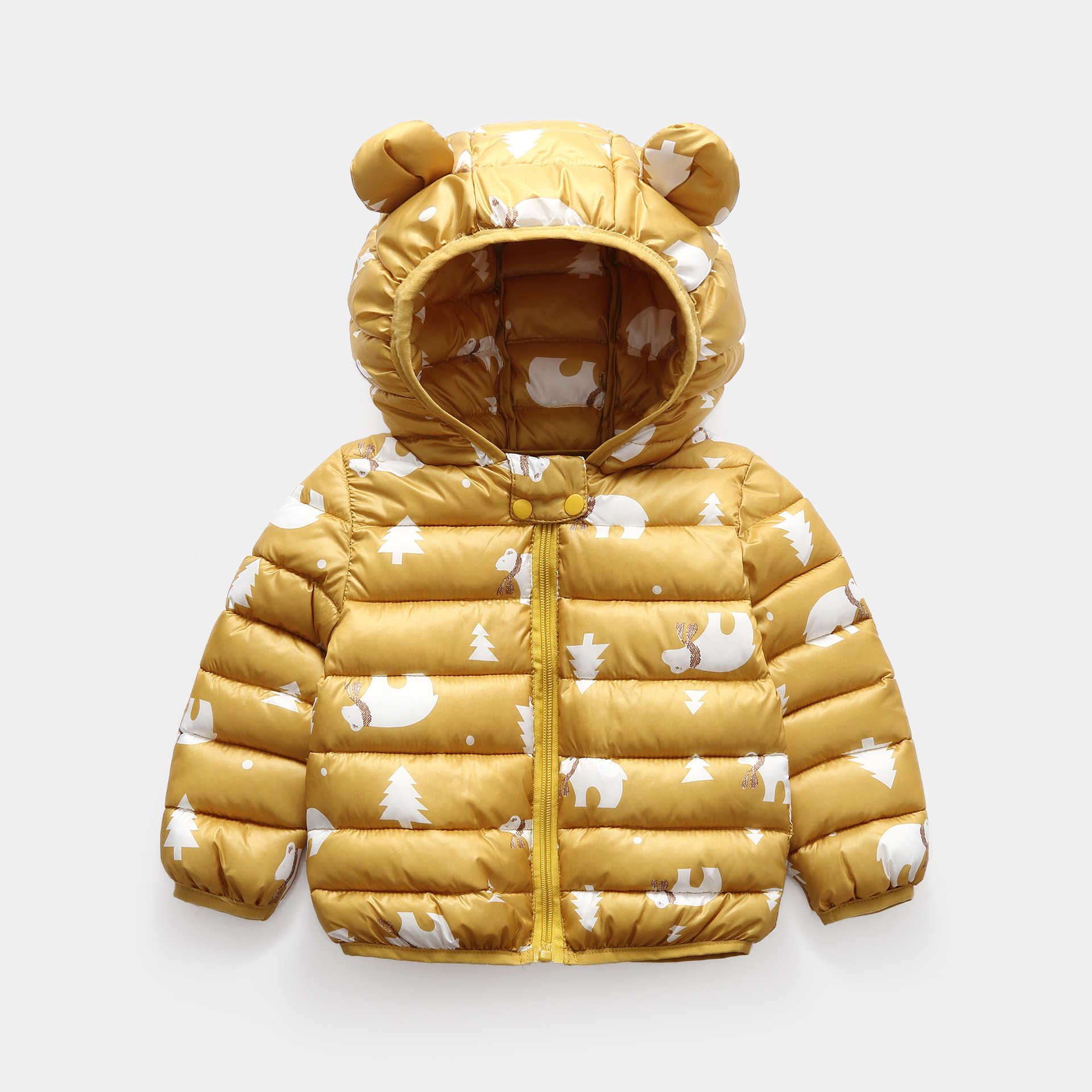 新款婴幼童 秋冬款宝宝棉衣短款男女童连帽连体服|ms