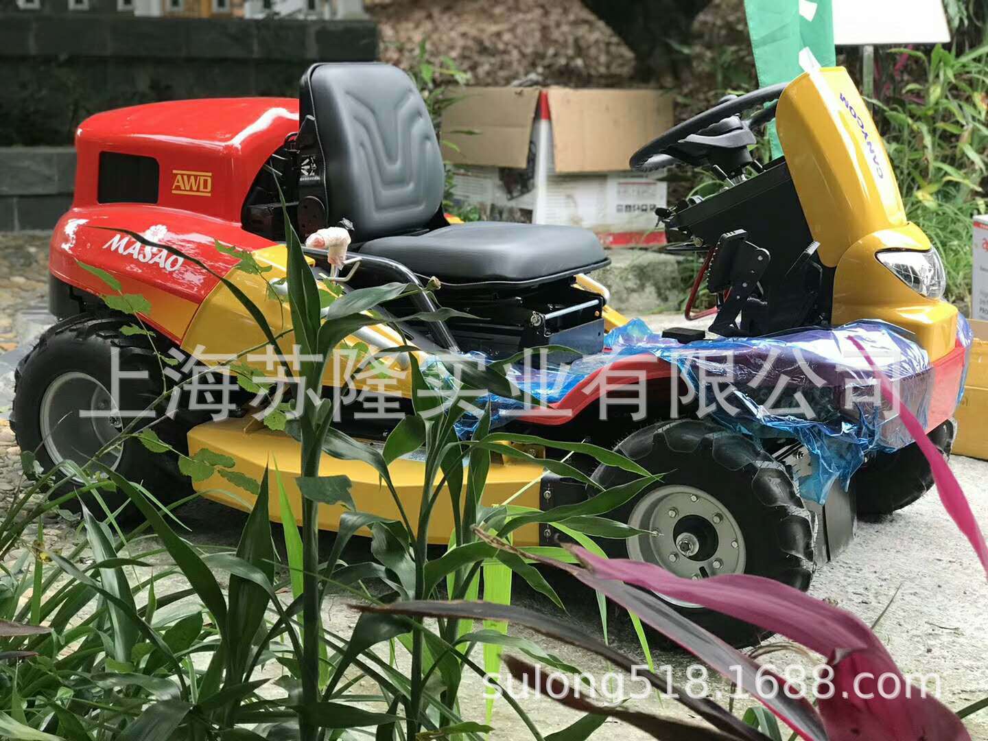 日本筑水四驱割草机9GZ-221乘坐式割草机 22马力雅马哈动力剪草机