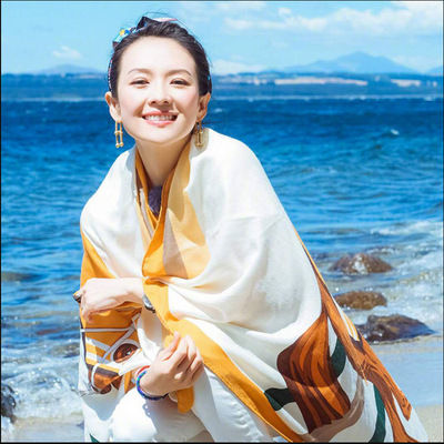 丝巾女百搭妻子的浪漫旅行章子怡同款防晒披肩夏季薄款沙滩巾围巾|ms