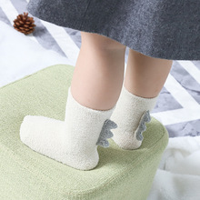 秋冬婴儿袜子0-3岁宝宝防滑袜地板袜儿童袜珊瑚绒加厚恐龙袜子