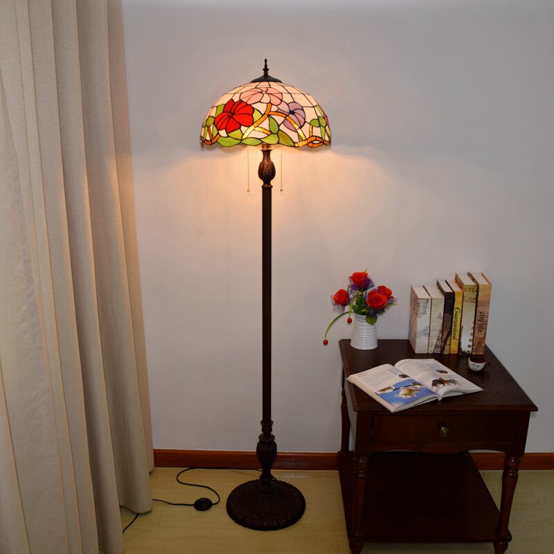 40cm European Tiffany Living Room Dining Room Floor Lamp American Red Festive Decoration Vintage Morning glory lamp 40cm European Tiffany Living Room Dining Room Floor Lamp American Red Festive Decoration Vintage Morning glory lamp