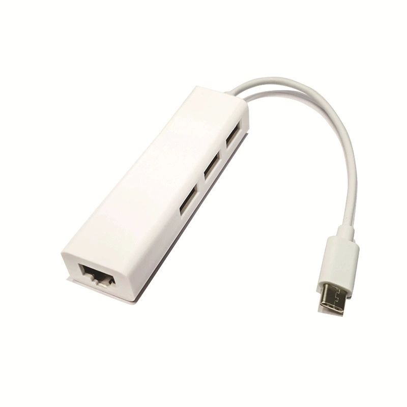 Кабельная розетка Type-C к сетевому кабелю хаб бесплатный USB 2.0 Type-C к 100M сетевой карте+Хаб на 3 порта