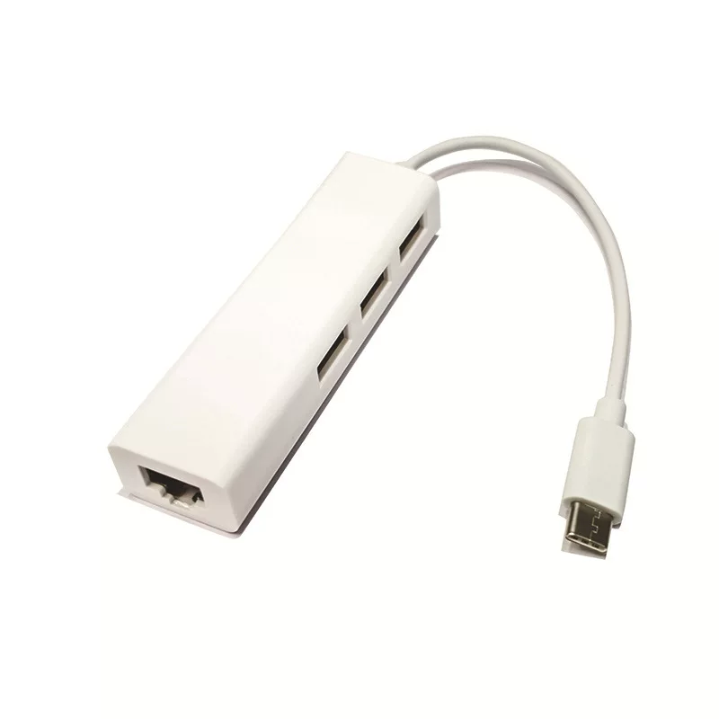 Кабельная розетка Type-C к сетевому кабелю хаб бесплатный USB 2.0 Type-C к 100M сетевой карте+Хаб на 3 порта