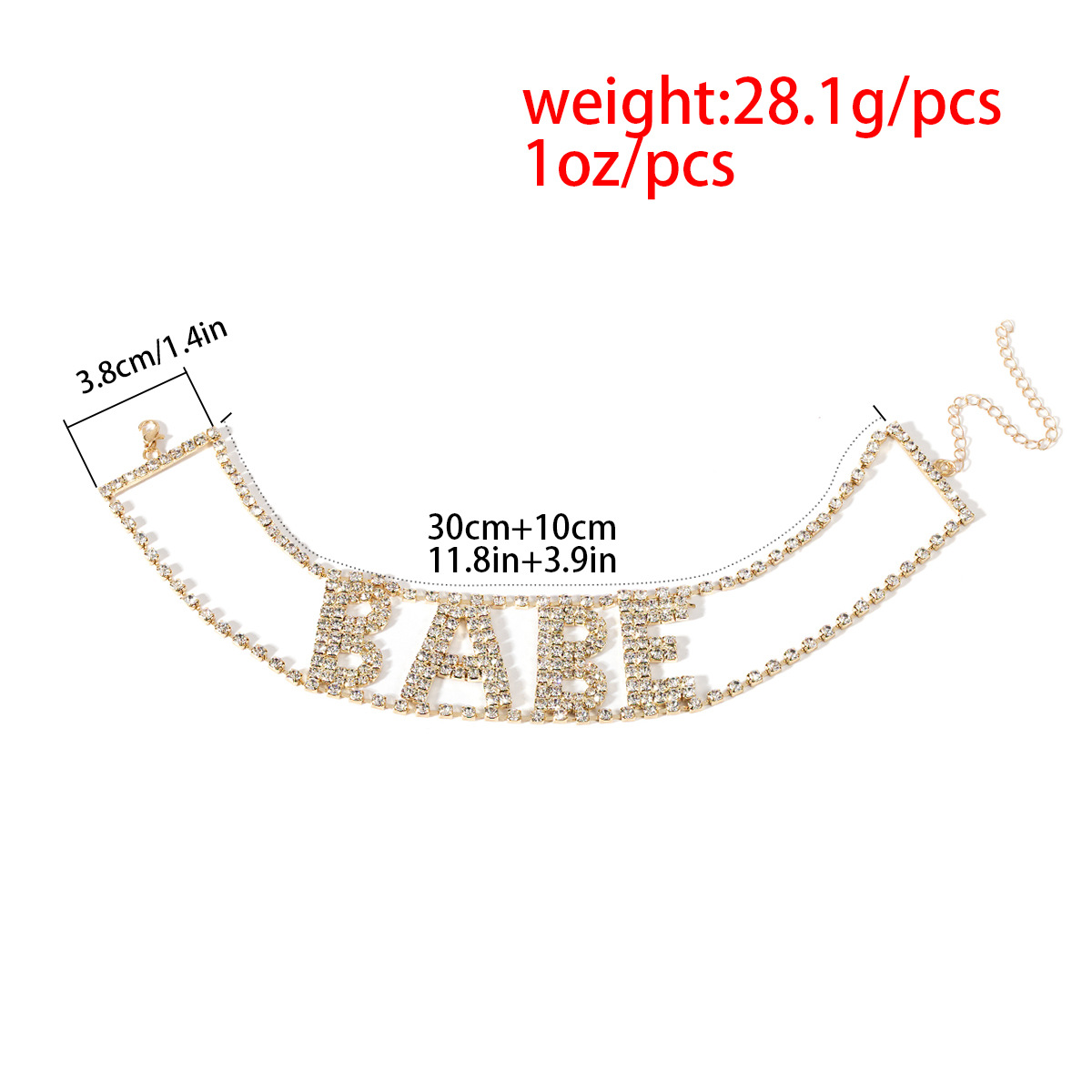 Fashionable New Exaggerated Flash Diamond Item With Diamond Letters Babe Necklace display picture 10