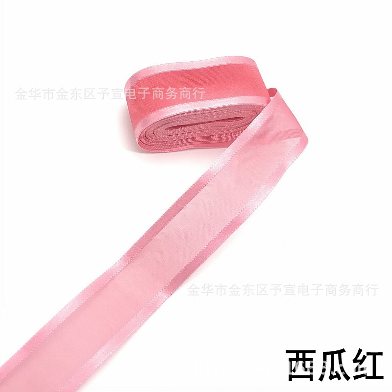 100 código 25mm borde ancho gasa de nieve cinturón gasa DIY hecho a mano al por mayor flores cinta Correa Accesorios