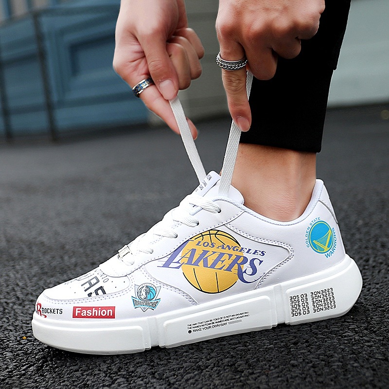 2019新款塗鴉情侶潮鞋時尚輕便百搭學生板鞋韓版休閑運動鞋小白鞋