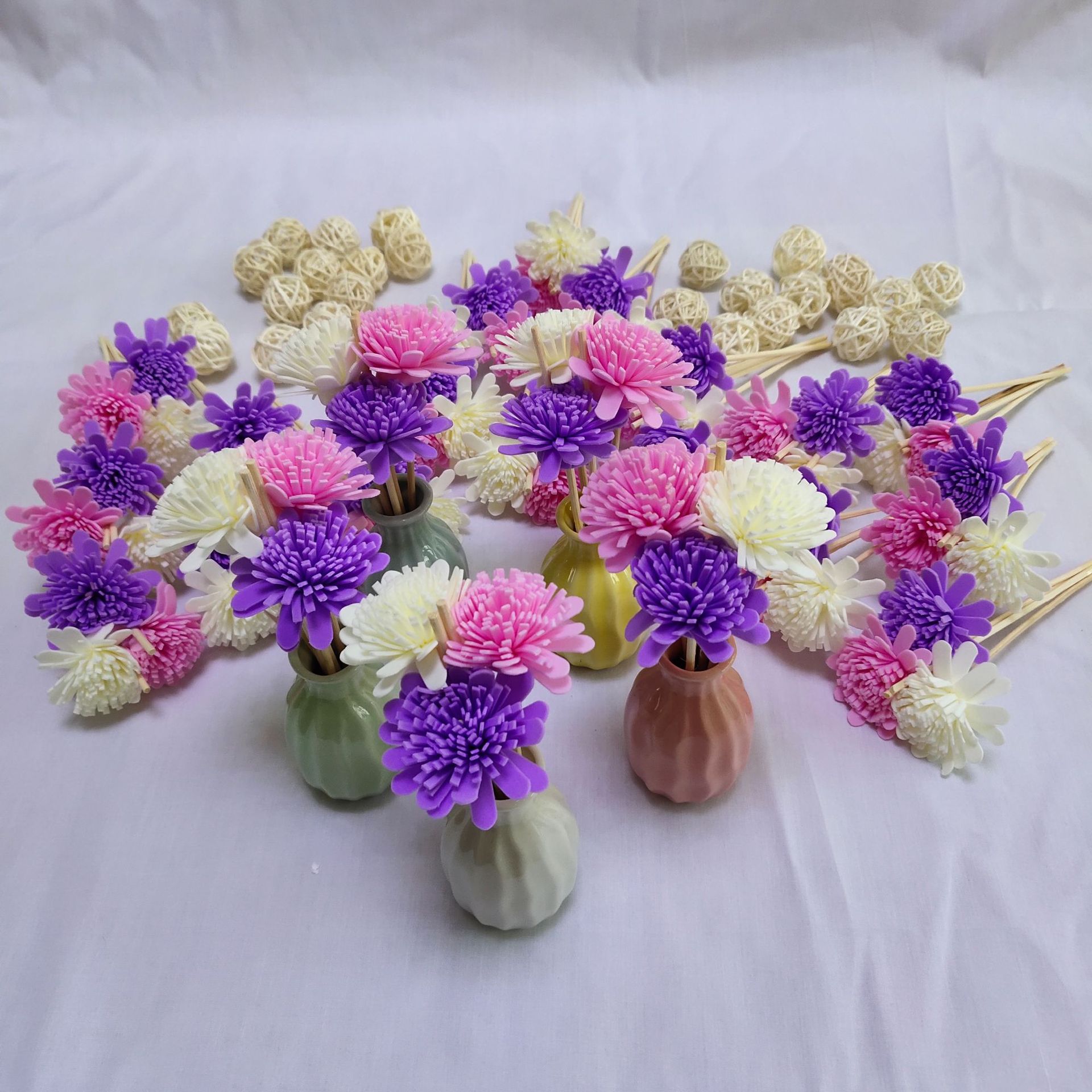 Home Furnishing indoor fresh atmosphere Decorative flowers Rattan Dried flowers Fragrance Decoration No fire Fragrance suit numerous layers Chrysanthemum