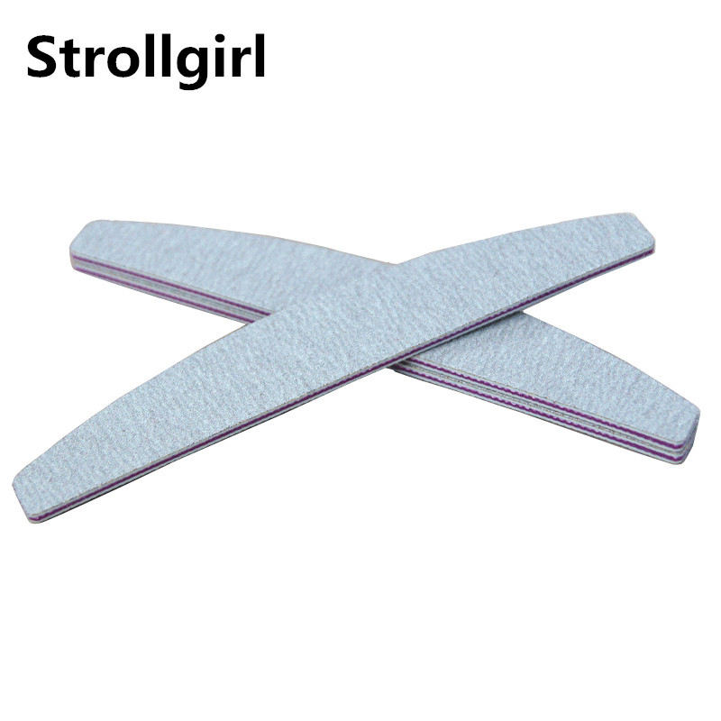 指甲挫批发锯齿紫红芯挫条  半月型磨砂美甲工具打磨修形指甲锉|ru