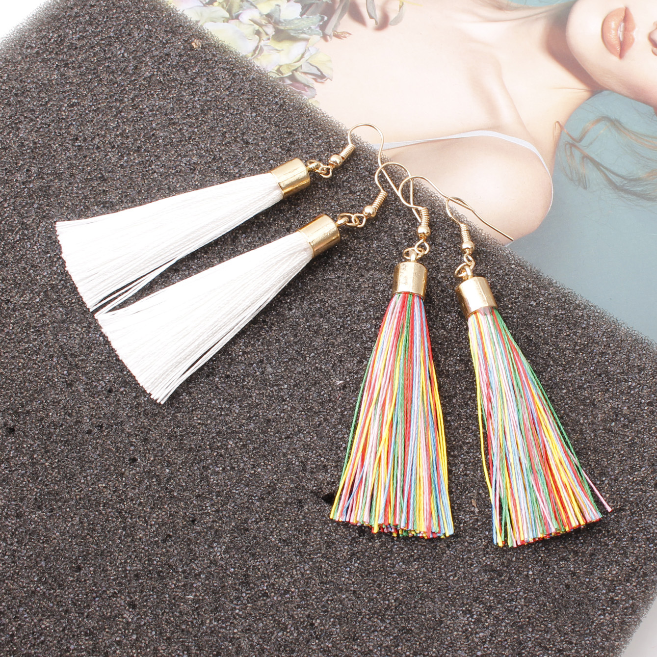 1 Pair Quantity Fashion Geometric Alloy Tassel Plating Women's Earrings 1 Pair