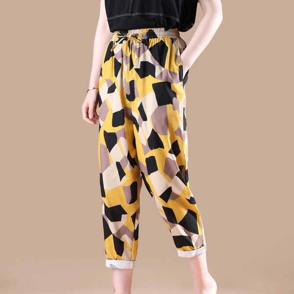 Hallen Trousers Female Twin Printed Trousers Summer Suit New 