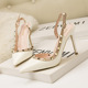 9288-23 Euro-American Style Simple Fashion Sexy Night Club Fine heel high heel shallow mouth pointed rivet hollow female sandals
