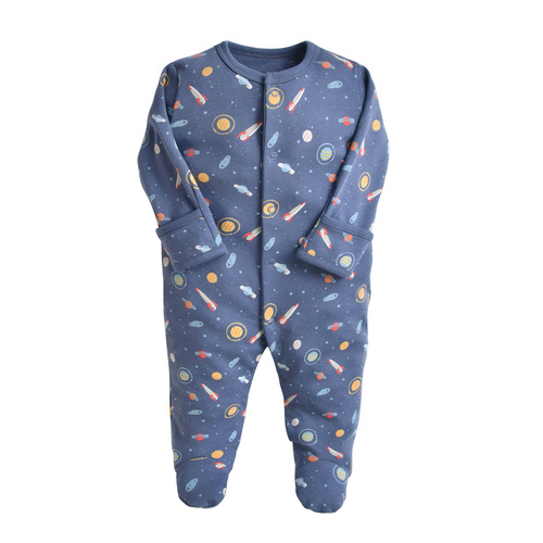 Foreign trade ins aliexpress wish three-piece set of cotton foot-wrapped baby rompers, newborn long-sleeved jumpsuit