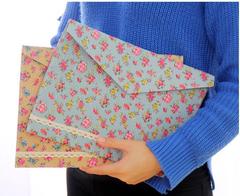 Elegant A4 folder, floral file bag, Korean style small fresh office supplies A4 folder wholesale