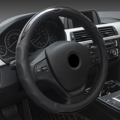Car genuine cowhide steering wheel cover, first layer cowhide, sports business car handle cover AliExpress cross-border Amazon
