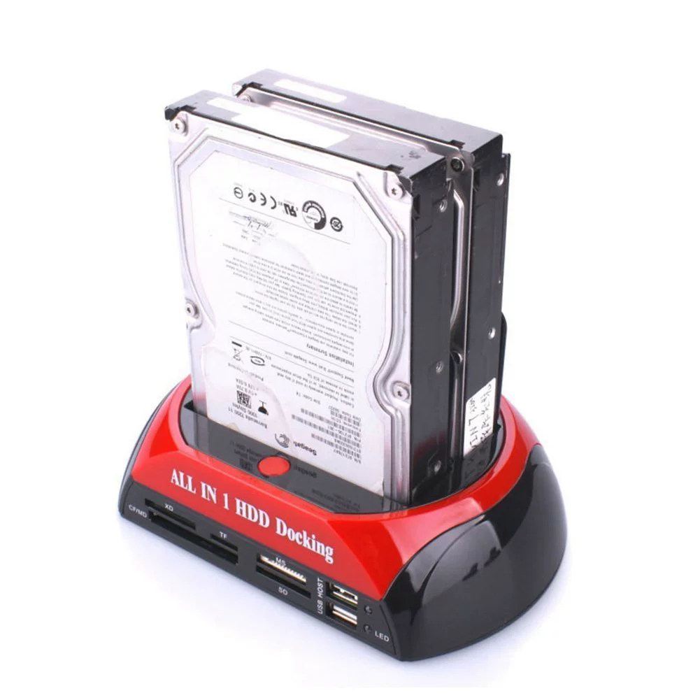 Нижнее основание 2,5/3,5 жесткого диска коробки IDE/SATA жесткого диска USB2.0 передвижное с читателем карточки