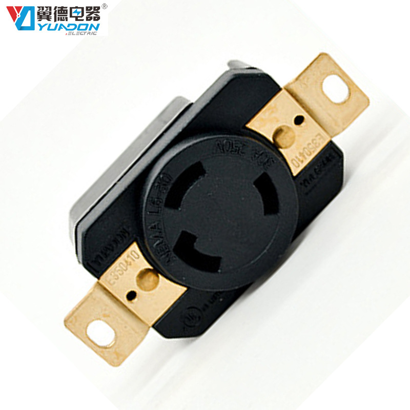 NEMAL6-30R美式插座 美规防脱插座30A 250V圆形暗装发电机插头