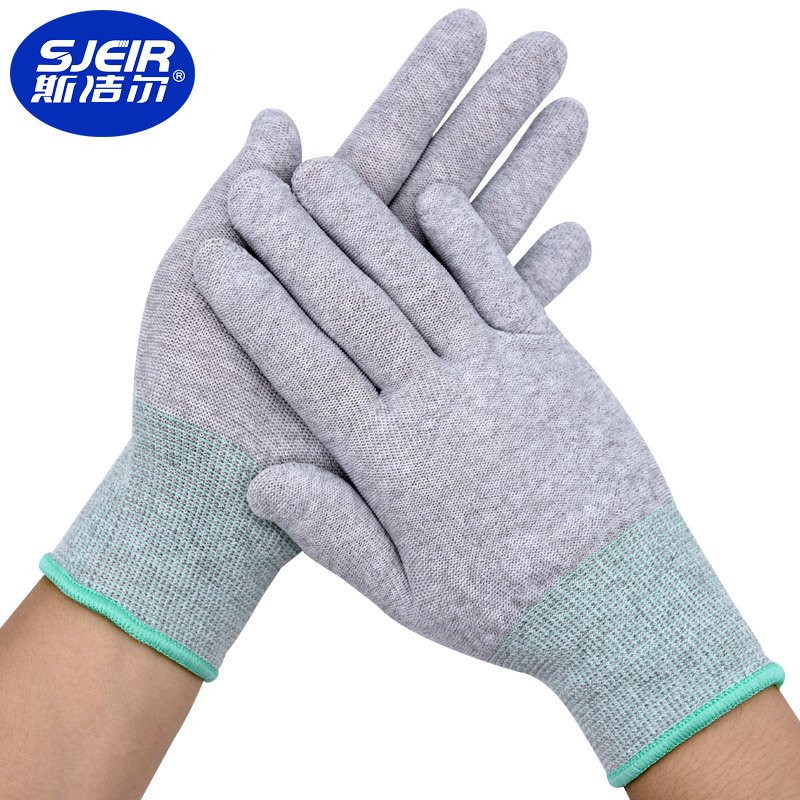 Anti-static carbon fibre Nylon Gloves 13 carbon fibre glove 13G carbon fibre Anti-static gloves