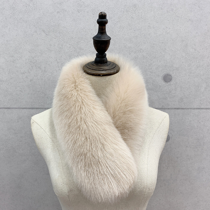 New fur collar fur scarf fox fur collar scarf solid color shawl female fur scarf universal fox fur_voghion.com
