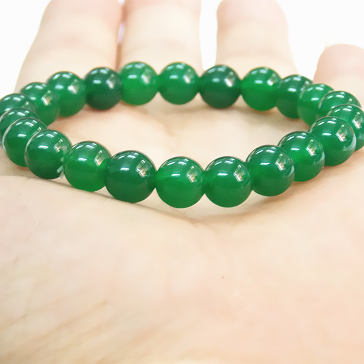 Green Dongling jade bracelet bracelet 8mm beaded crystal jewelry Emerald men and women fashion bracelet Emerald accessories