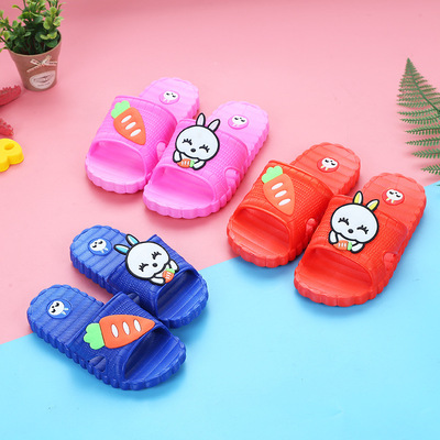 2019 children slipper fashion Cartoon rabbit one word Sandals non-slip children sandals  Home Furnishing baby Sandals